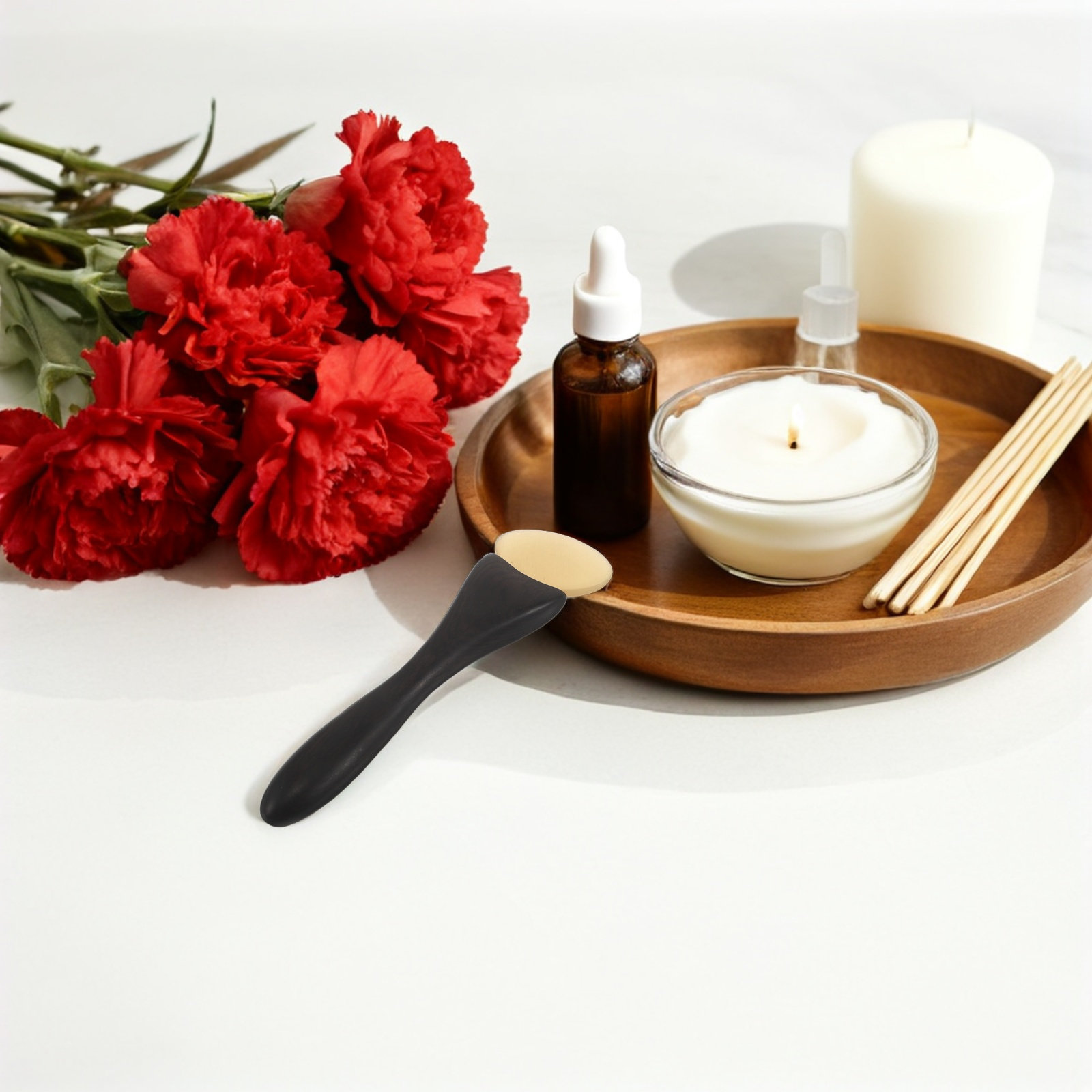 Skincare Natur E - Masajeador Facial de Sándalo, Rodillo de