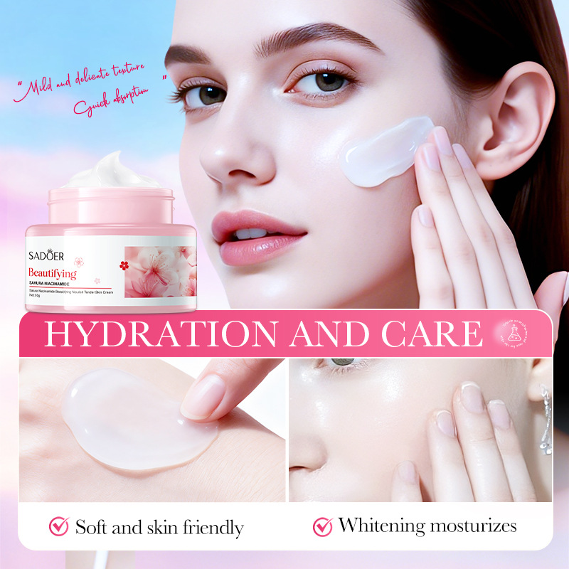 Crema Facial SADOER Sakura con - Skincare Niacinamide reseña y precio